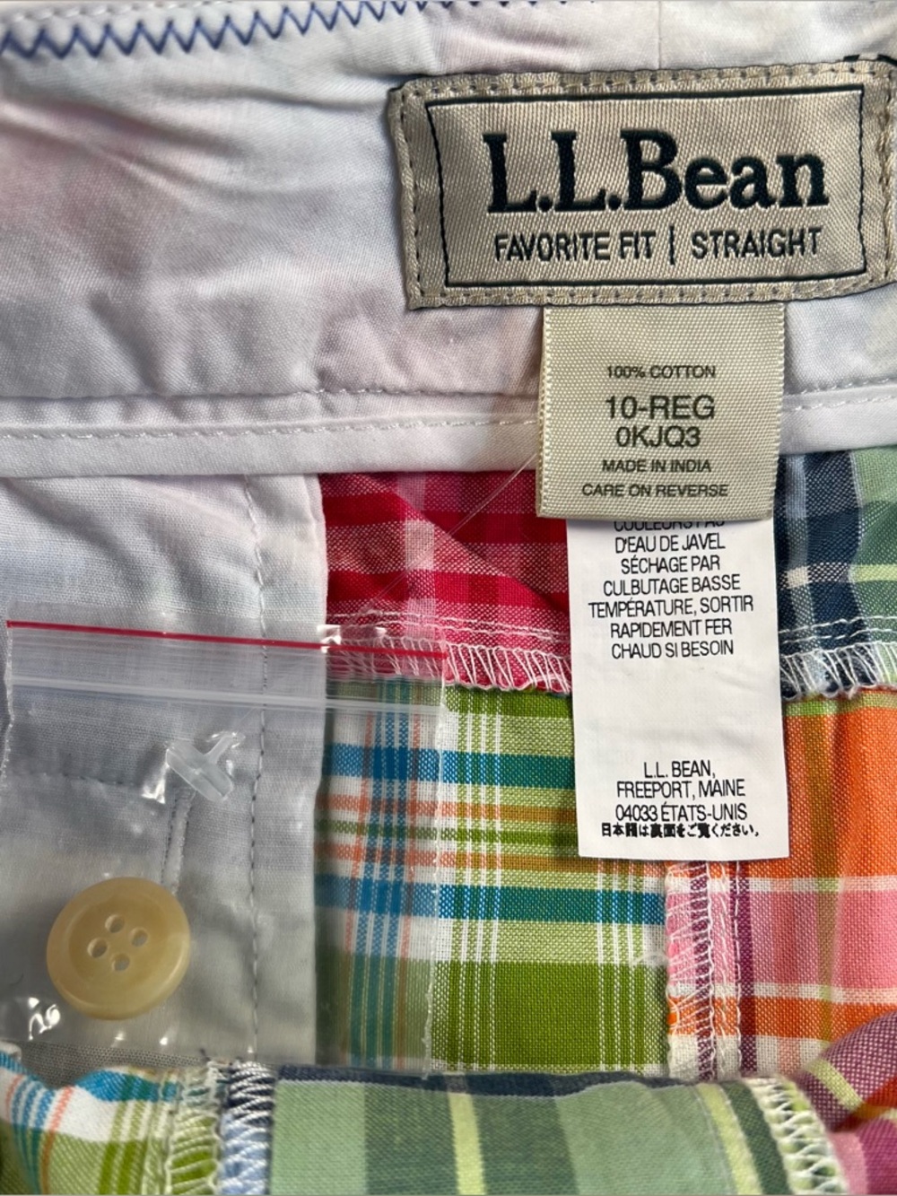 LL Bean Y2K Skirt Vintage Patchwork Madras Cotton Favorite Fit Straight 10 - Picture 5 of 10